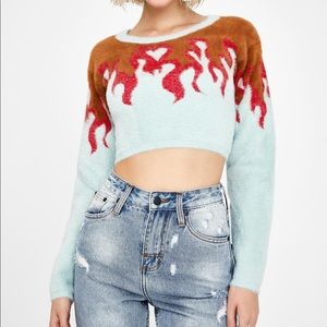 For Love and Lemons Flame Mohair Sweater XS NEW